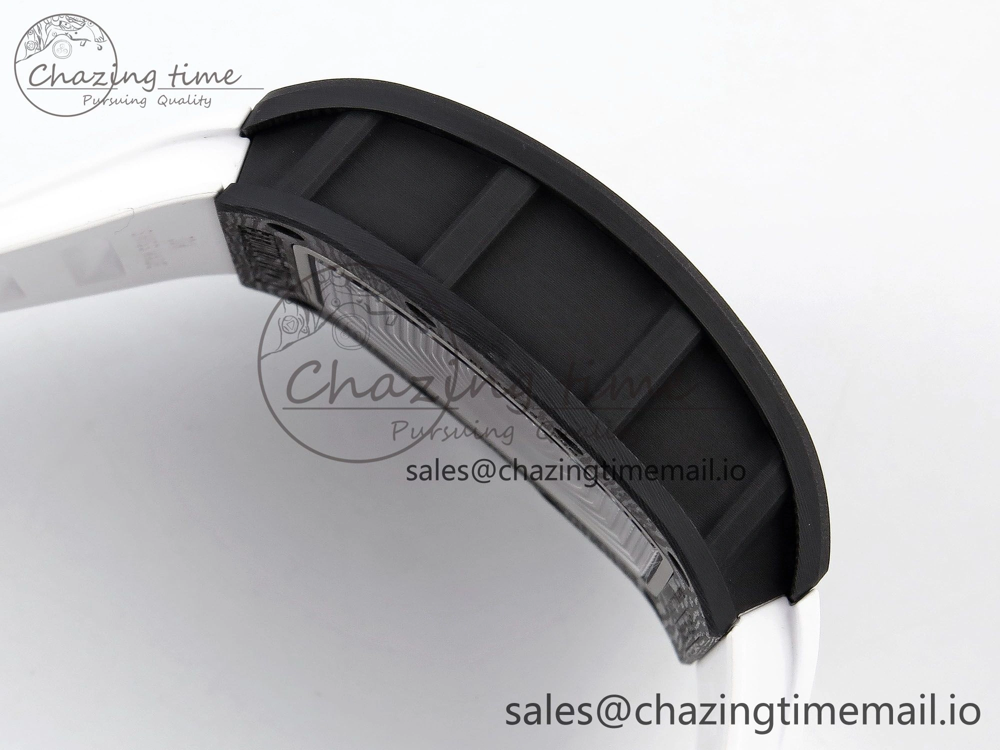 RM055 NTPT ZF 1:1 Best Edition White Bezel White Crown on Rubber Strap RMUL2 Super Clone
