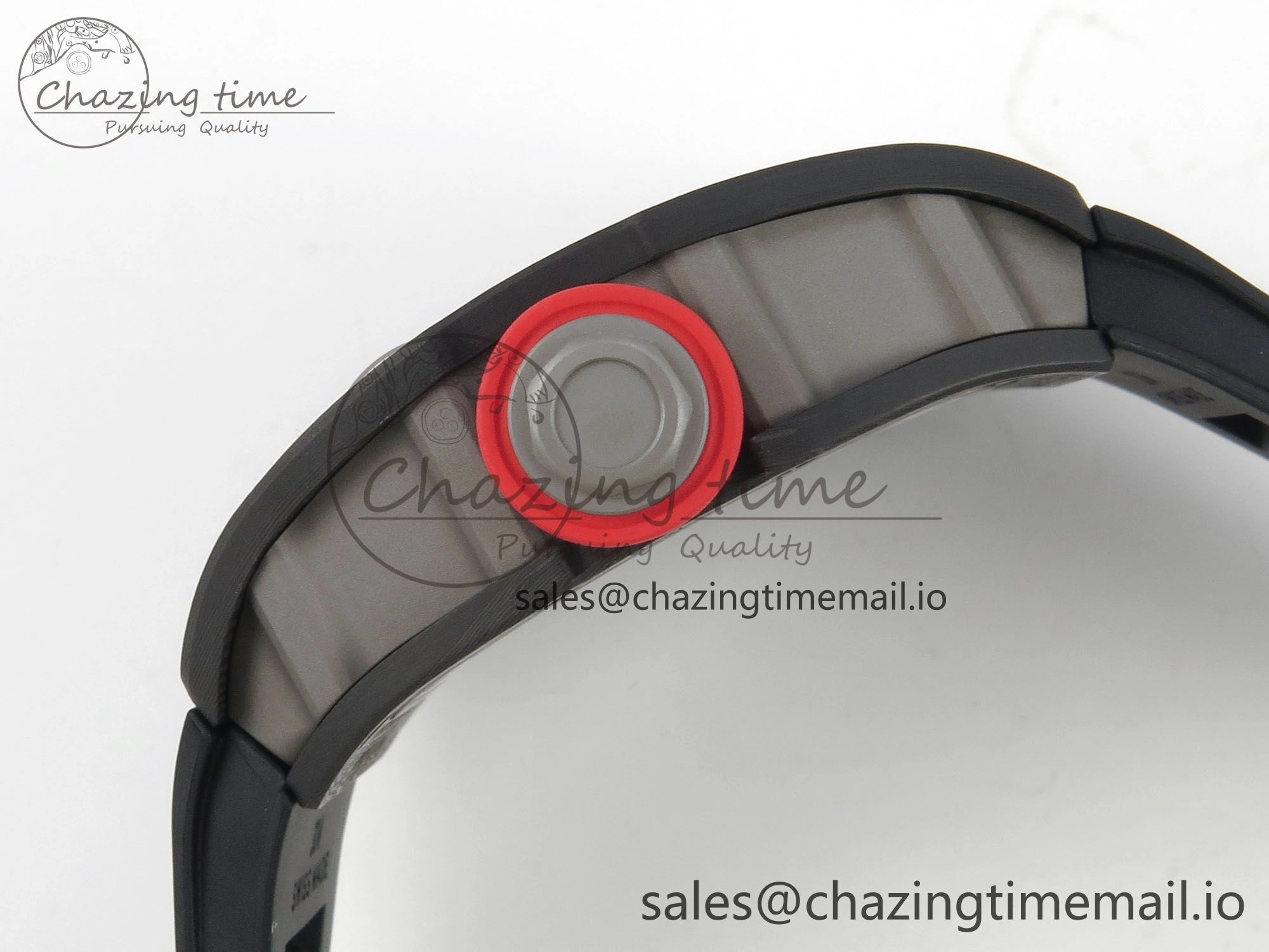 RM055 NTPT Ti MLF 1:1 Best Edition Black Bezel Red Crown on Rubber Strap RMUL2 Super Clone