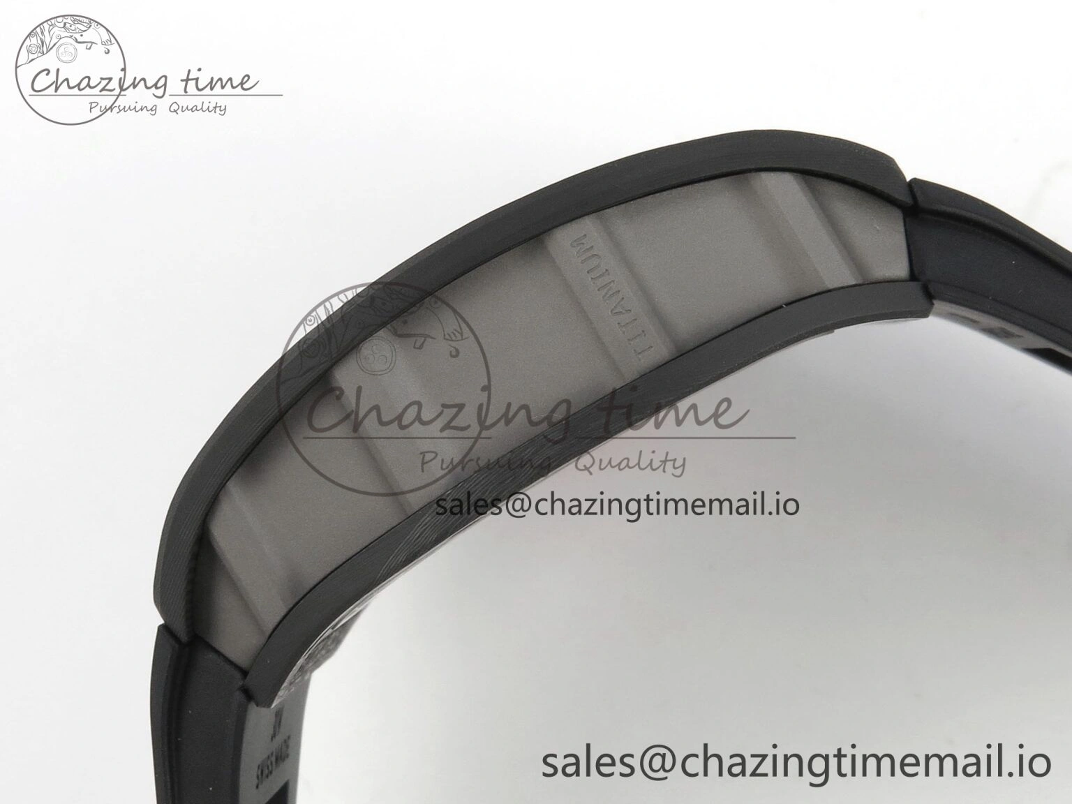 RM055 NTPT Ti MLF 1:1 Best Edition Black Bezel Red Crown on Rubber Strap RMUL2 Super Clone