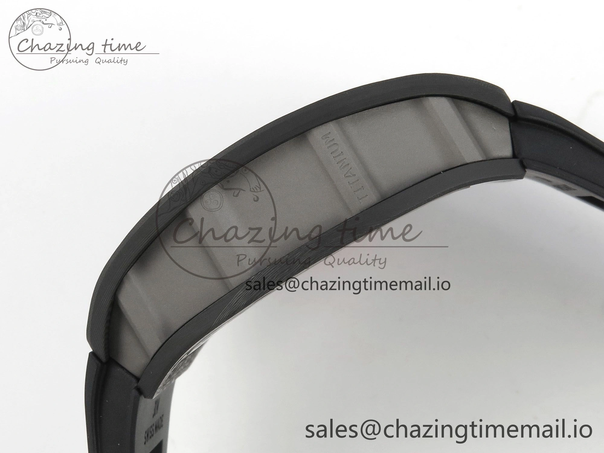 RM055 NTPT Ti MLF 1:1 Best Edition Black Bezel Red Crown on Rubber Strap RMUL2 Super Clone