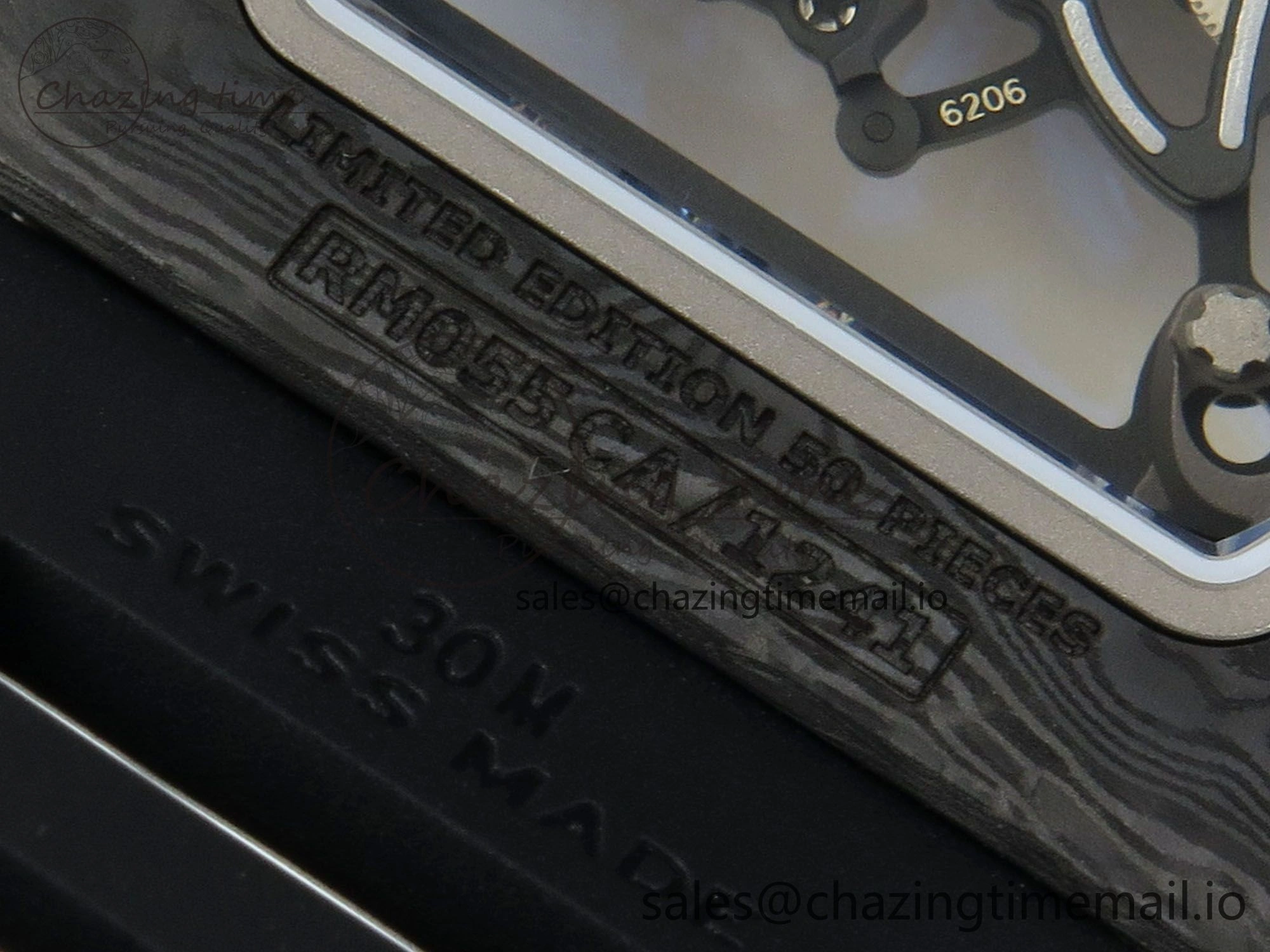 RM055 NTPT Ti MLF 1:1 Best Edition Black Bezel Red Crown on Rubber Strap RMUL2 Super Clone