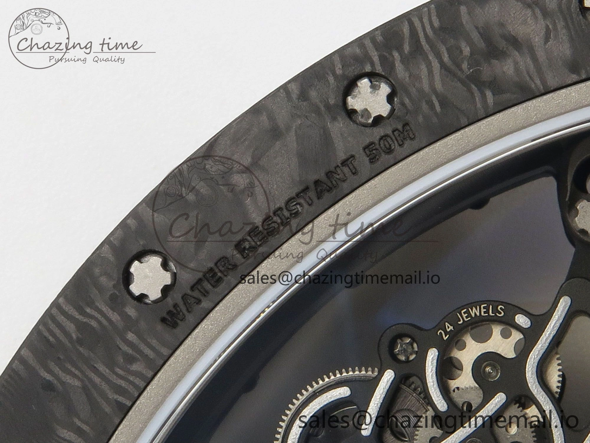 RM055 NTPT Ti MLF 1:1 Best Edition Black Bezel Red Crown on Rubber Strap RMUL2 Super Clone
