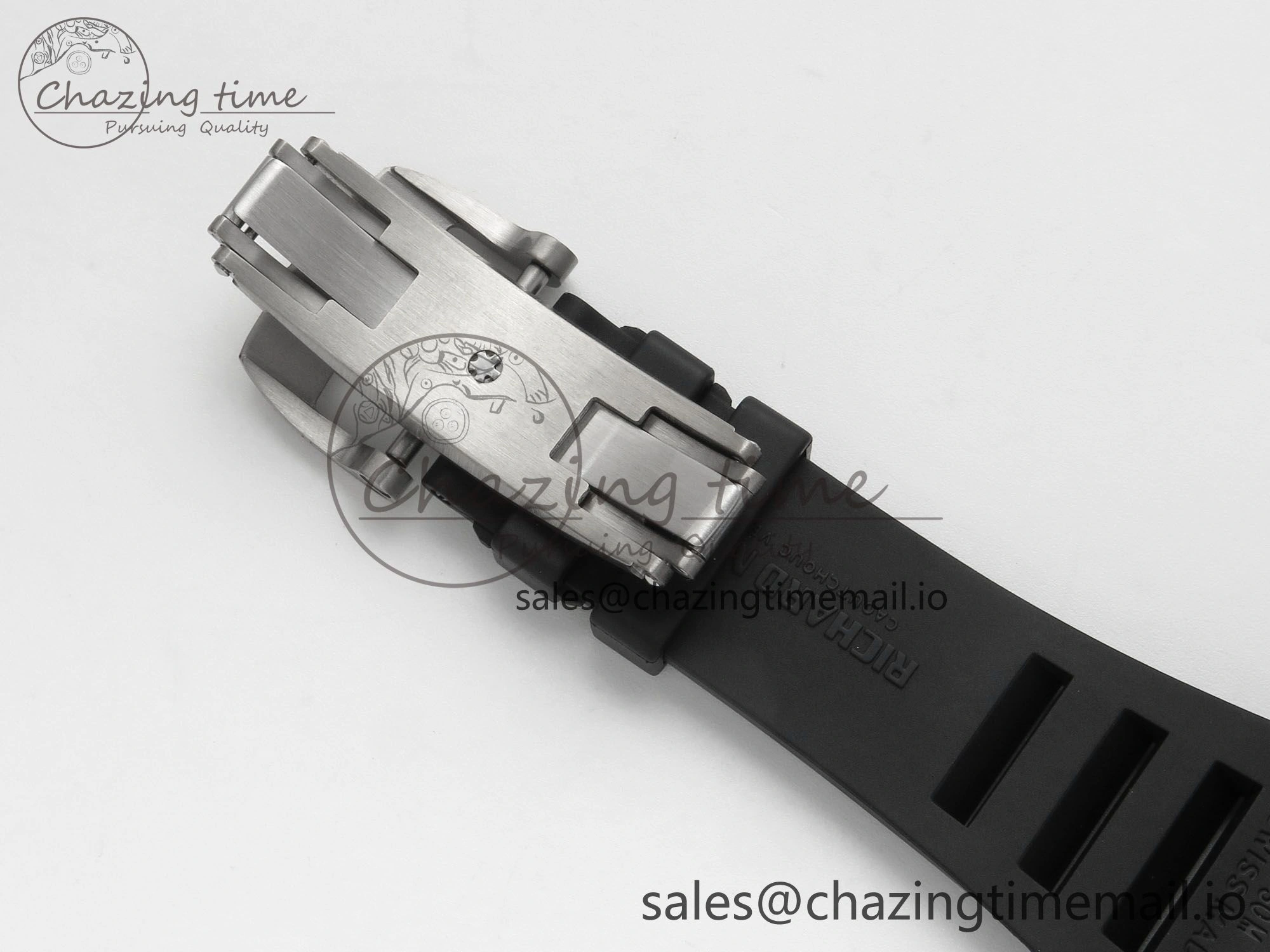 RM055 NTPT Ti MLF 1:1 Best Edition Black Bezel Red Crown on Rubber Strap RMUL2 Super Clone
