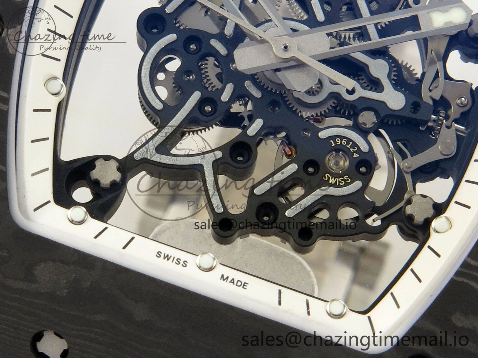 RM055 NTPT Ti MLF 1:1 Best Edition White Bezel White Crown on Rubber Strap RMUL2 Super Clone
