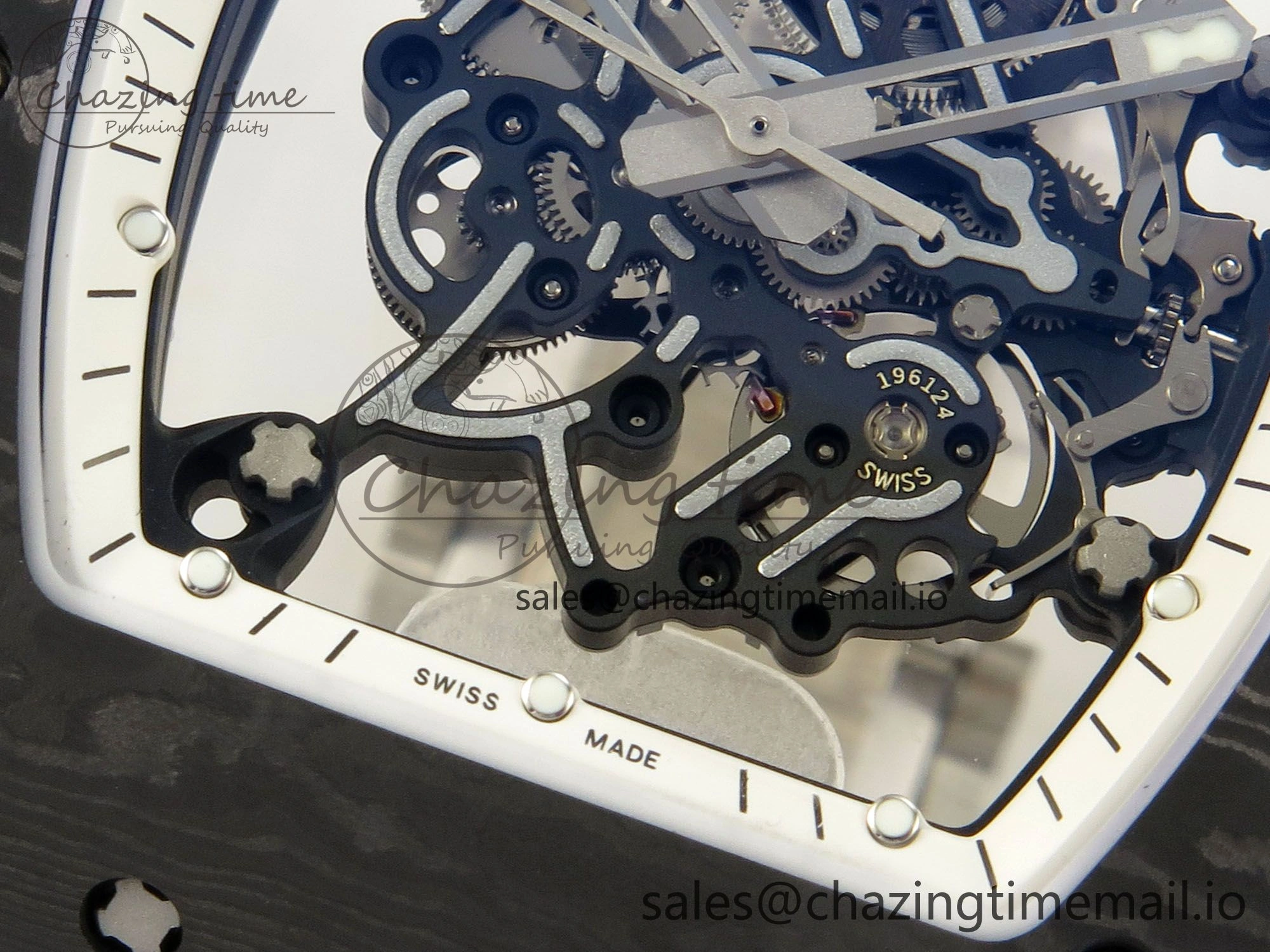 RM055 NTPT Ti MLF 1:1 Best Edition White Bezel White Crown on Rubber Strap RMUL2 Super Clone