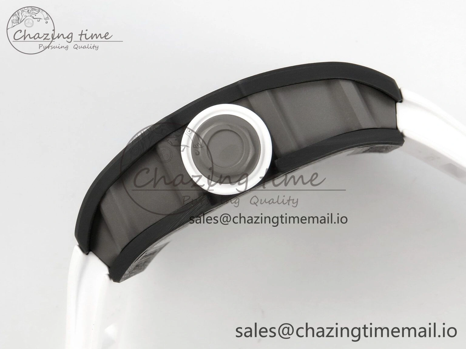RM055 NTPT Ti MLF 1:1 Best Edition White Bezel White Crown on Rubber Strap RMUL2 Super Clone
