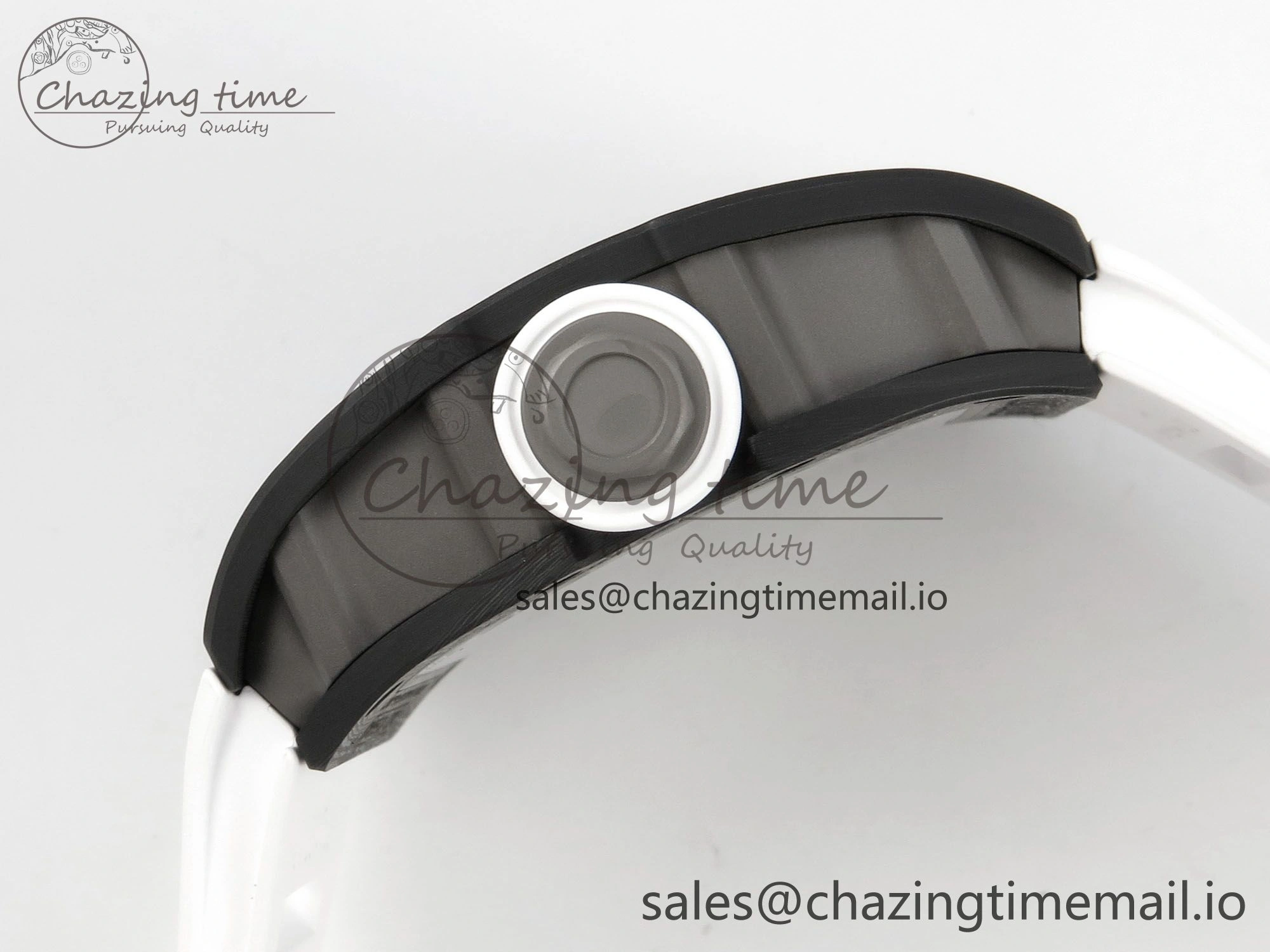 RM055 NTPT Ti MLF 1:1 Best Edition White Bezel White Crown on Rubber Strap RMUL2 Super Clone