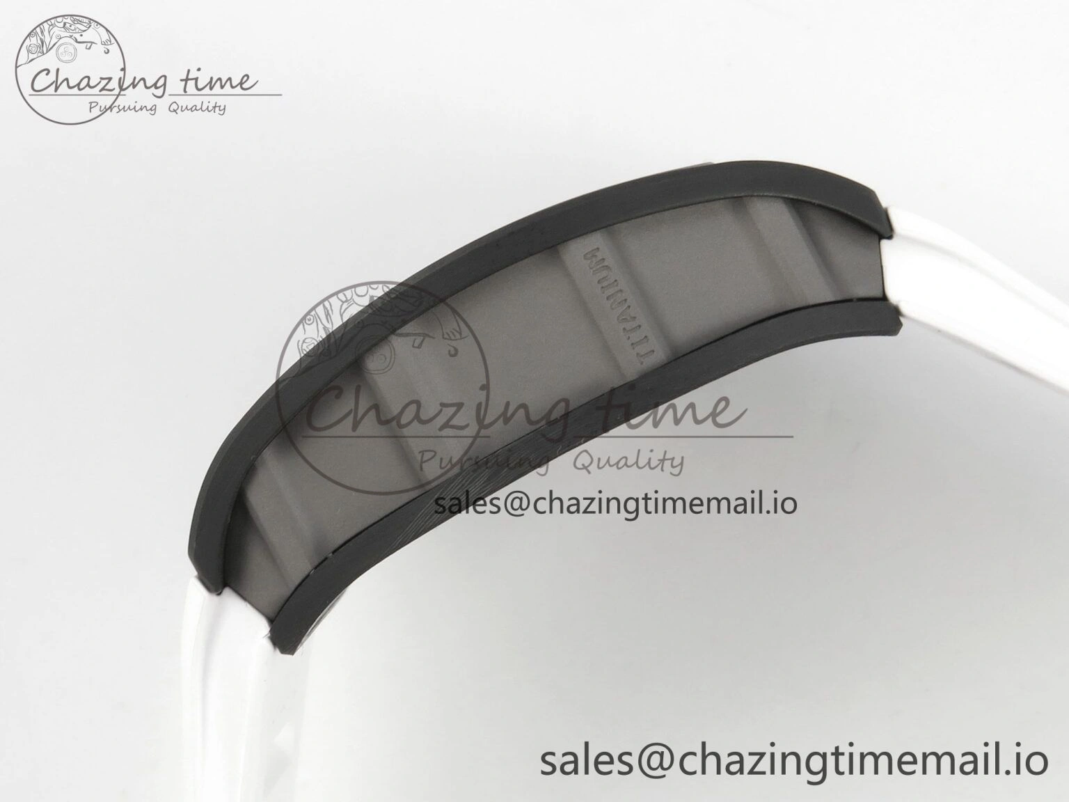 RM055 NTPT Ti MLF 1:1 Best Edition White Bezel White Crown on Rubber Strap RMUL2 Super Clone