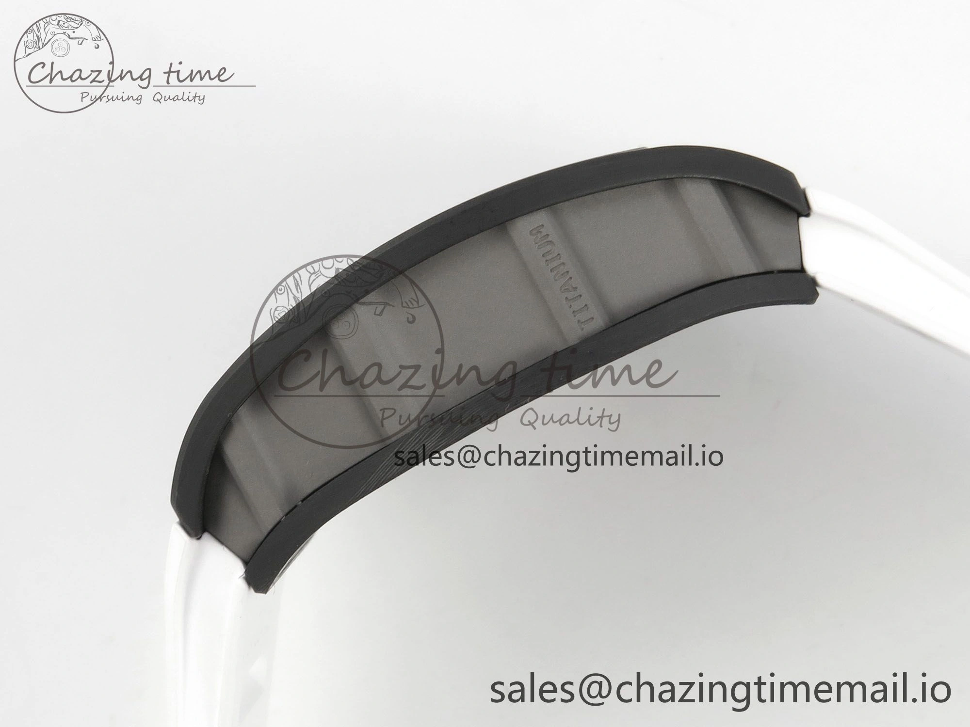 RM055 NTPT Ti MLF 1:1 Best Edition White Bezel White Crown on Rubber Strap RMUL2 Super Clone