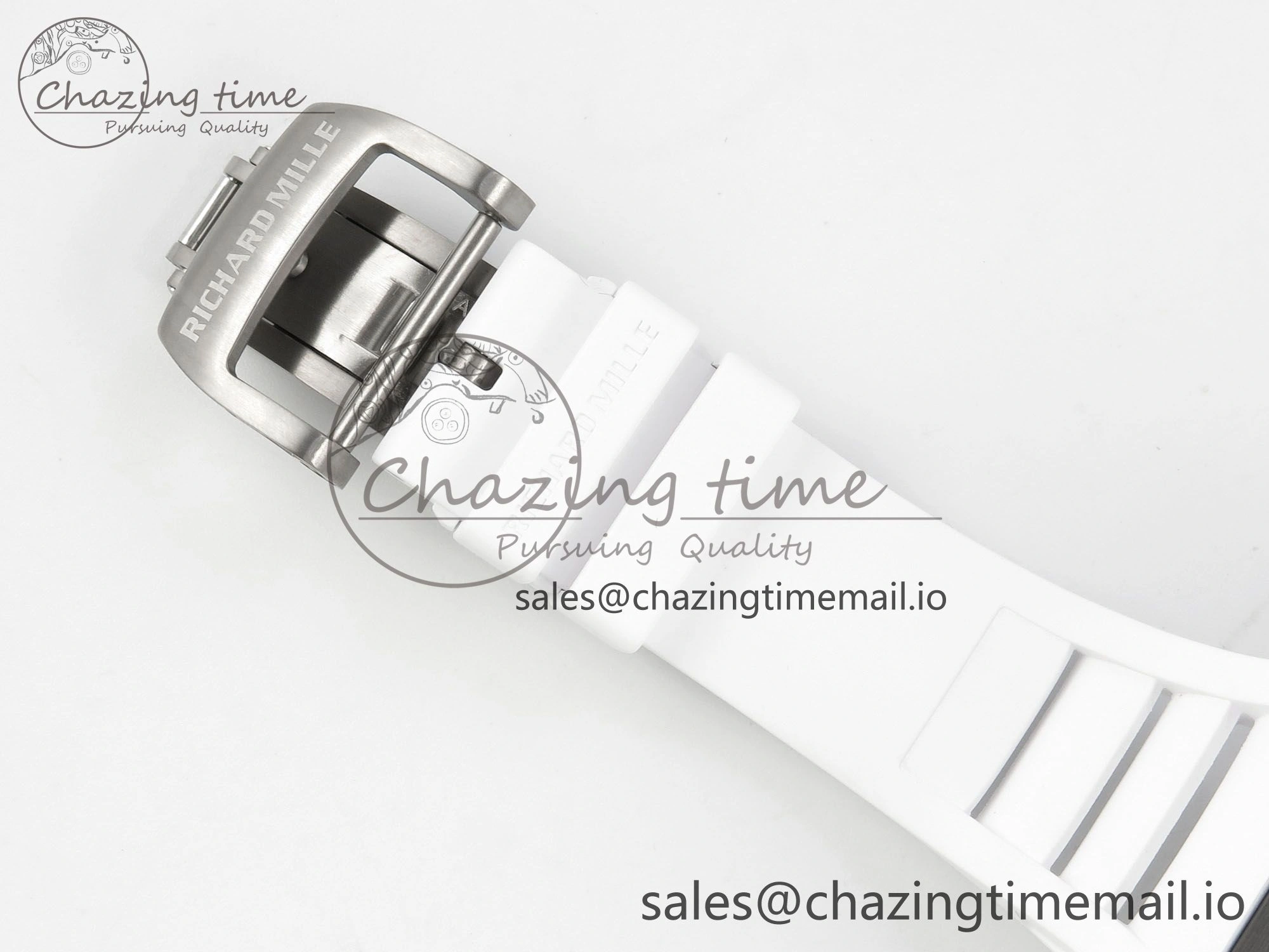 RM055 NTPT Ti MLF 1:1 Best Edition White Bezel White Crown on Rubber Strap RMUL2 Super Clone