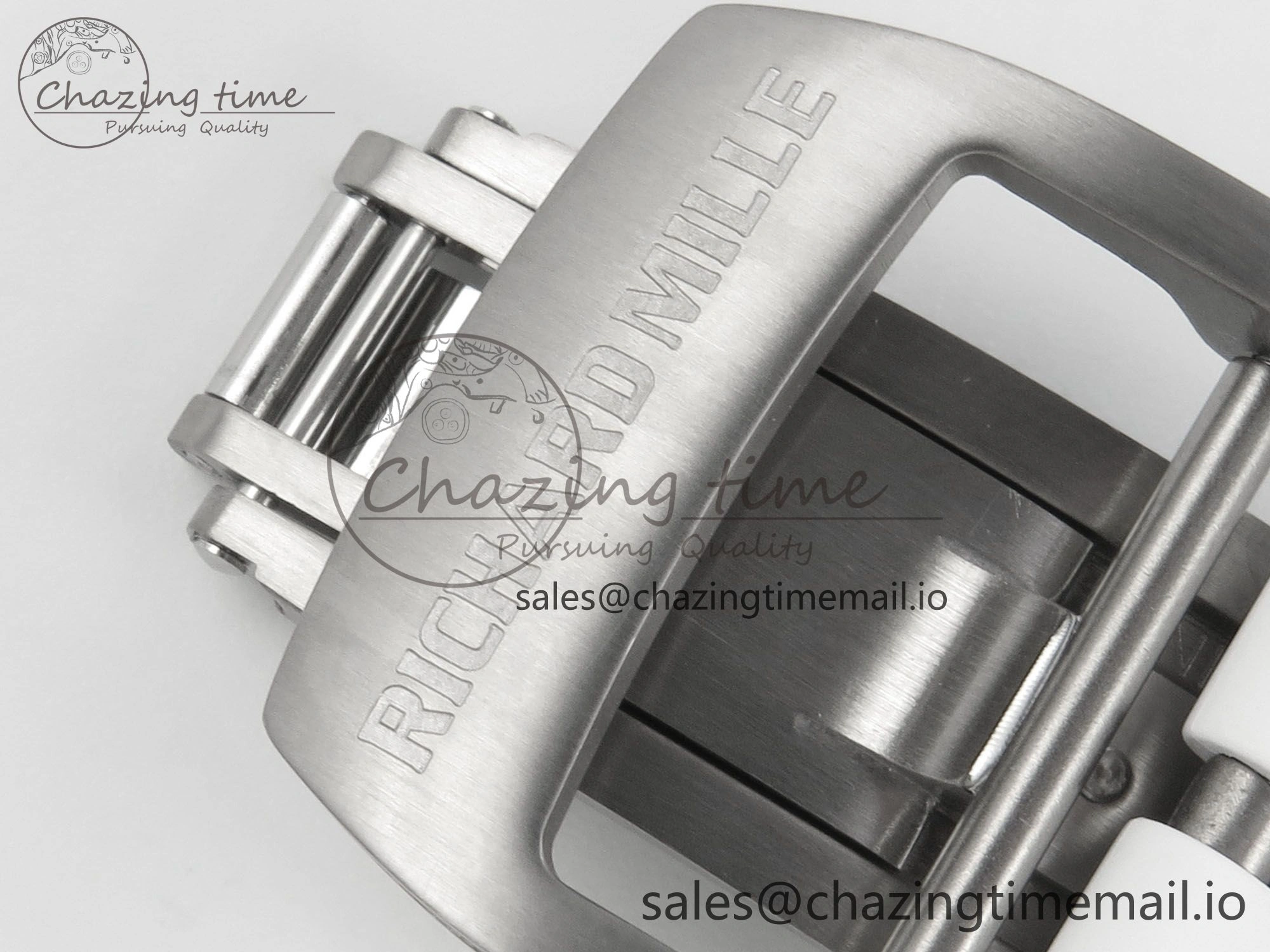 RM055 NTPT Ti MLF 1:1 Best Edition White Bezel White Crown on Rubber Strap RMUL2 Super Clone