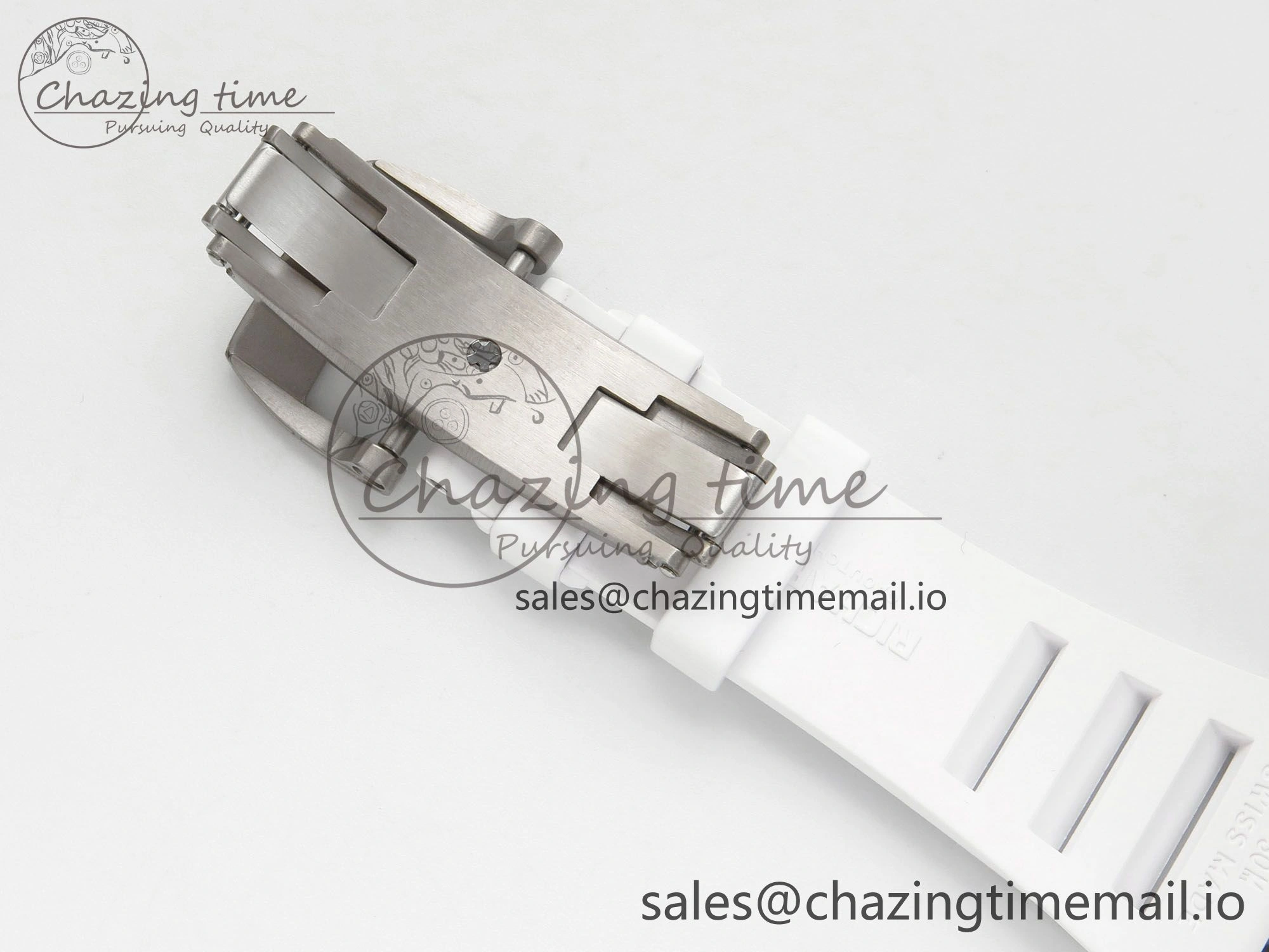RM055 NTPT Ti MLF 1:1 Best Edition White Bezel White Crown on Rubber Strap RMUL2 Super Clone