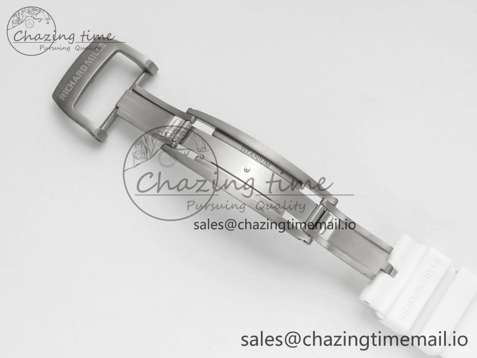 RM055 NTPT Ti MLF 1:1 Best Edition White Bezel White Crown on Rubber Strap RMUL2 Super Clone