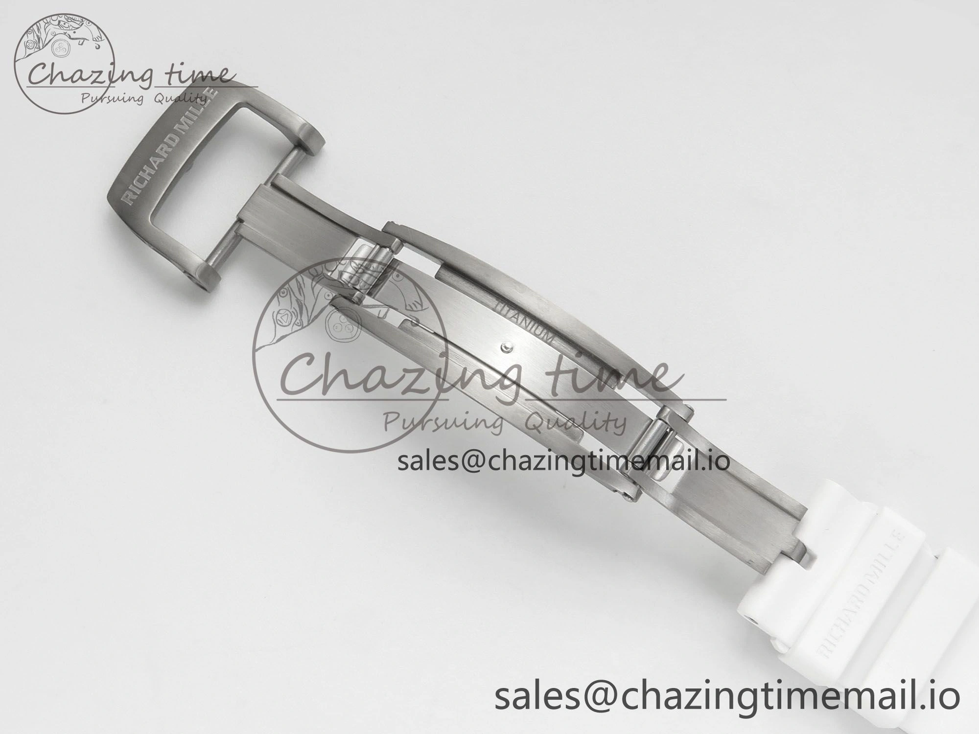 RM055 NTPT Ti MLF 1:1 Best Edition White Bezel White Crown on Rubber Strap RMUL2 Super Clone