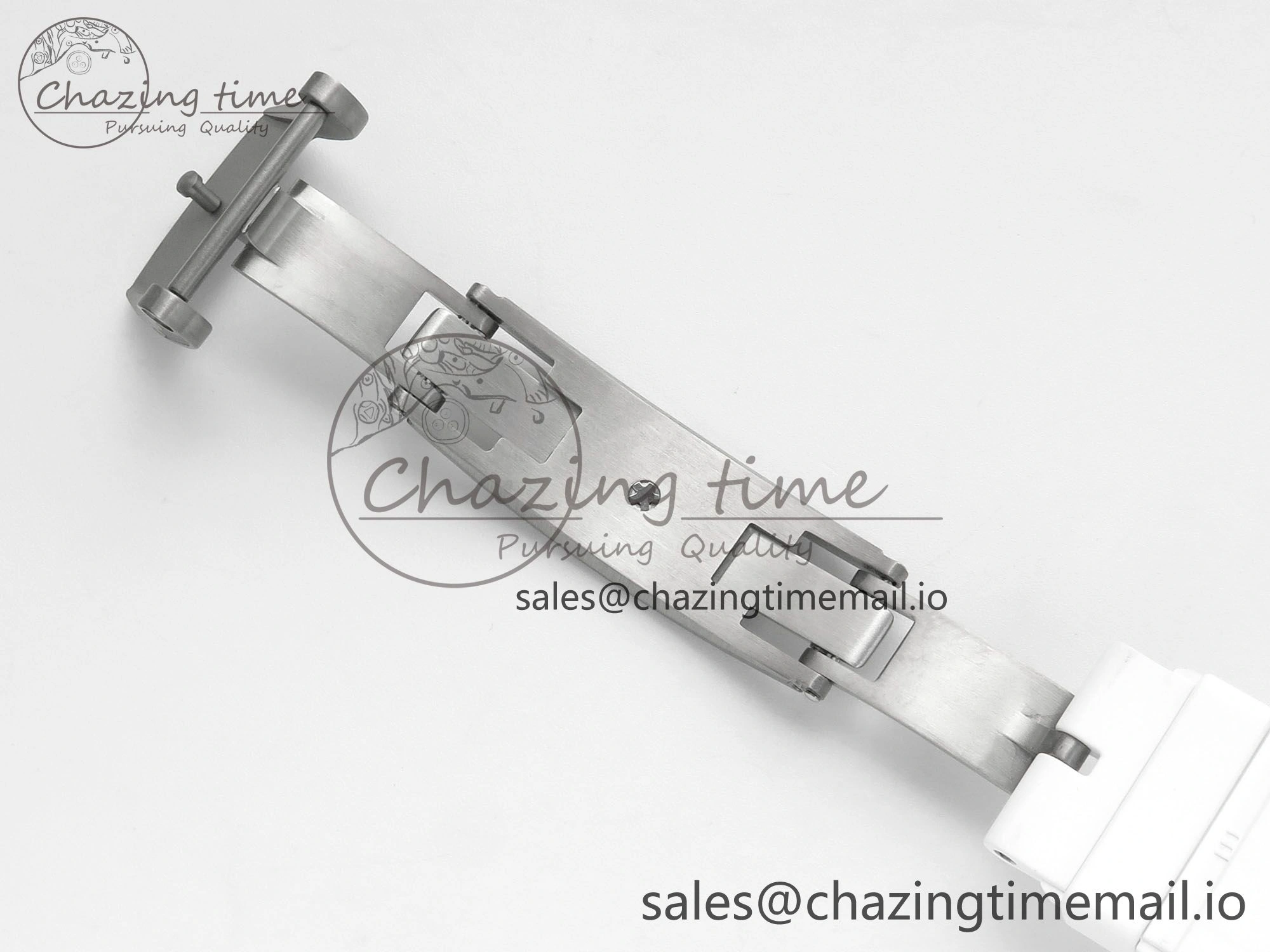RM055 NTPT Ti MLF 1:1 Best Edition White Bezel White Crown on Rubber Strap RMUL2 Super Clone