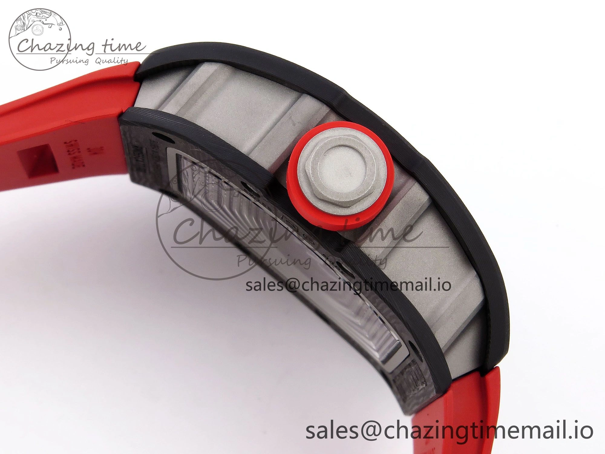 RM055 NTPT Ti ZF 1:1 Best Edition Black Bezel Black Crown on Rubber Strap RMUL2 Super Clone