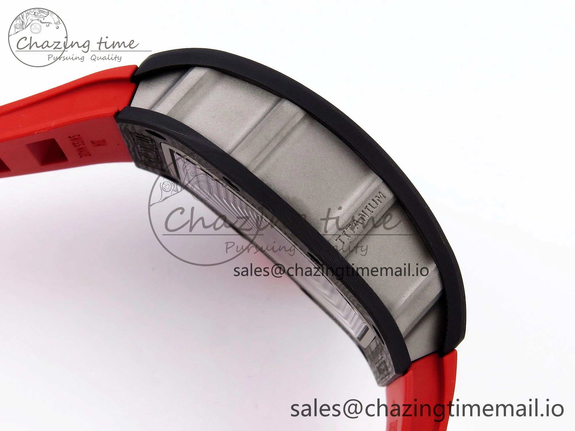 RM055 NTPT Ti ZF 1:1 Best Edition Black Bezel Black Crown on Rubber Strap RMUL2 Super Clone