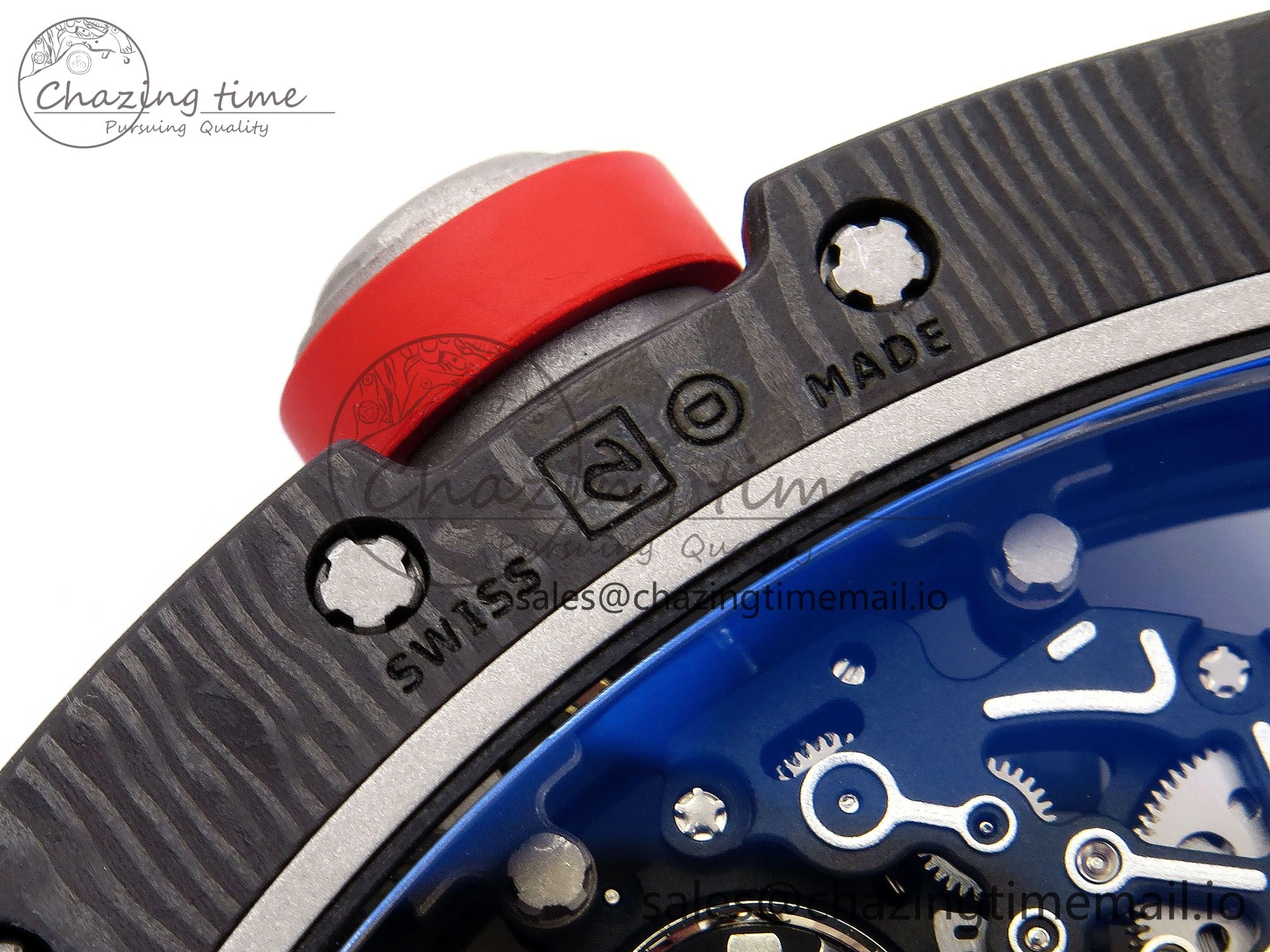 RM055 NTPT Ti ZF 1:1 Best Edition Black Bezel Black Crown on Rubber Strap RMUL2 Super Clone