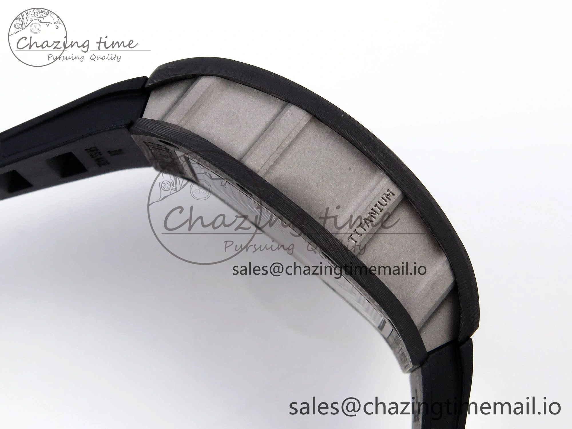RM055 NTPT Ti ZF 1:1 Best Edition Black Bezel Black Crown on Rubber Strap RMUL2 Super Clone