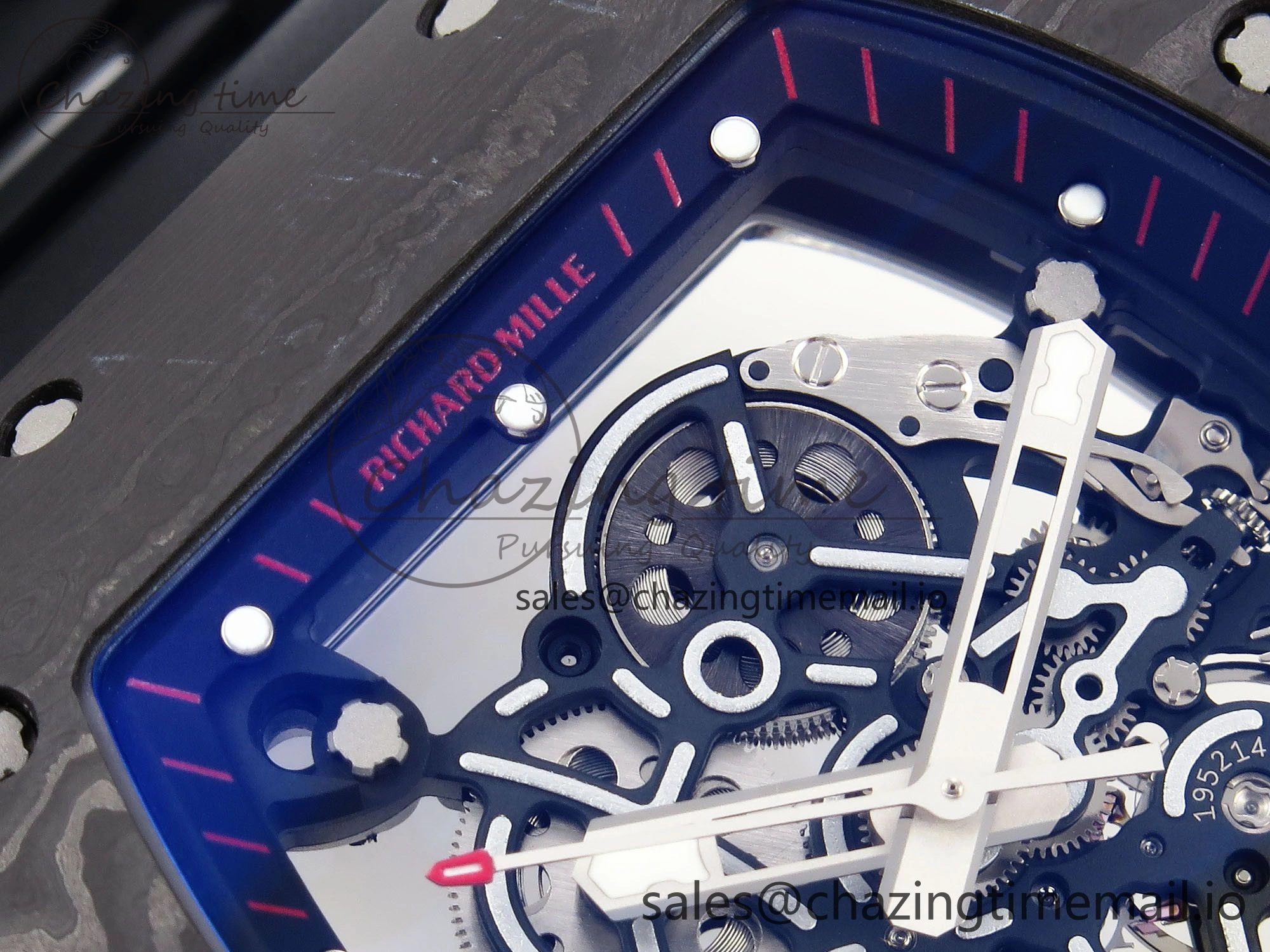RM055 NTPT Ti ZF 1:1 Best Edition Black Bezel Black Crown on Rubber Strap RMUL2 Super Clone