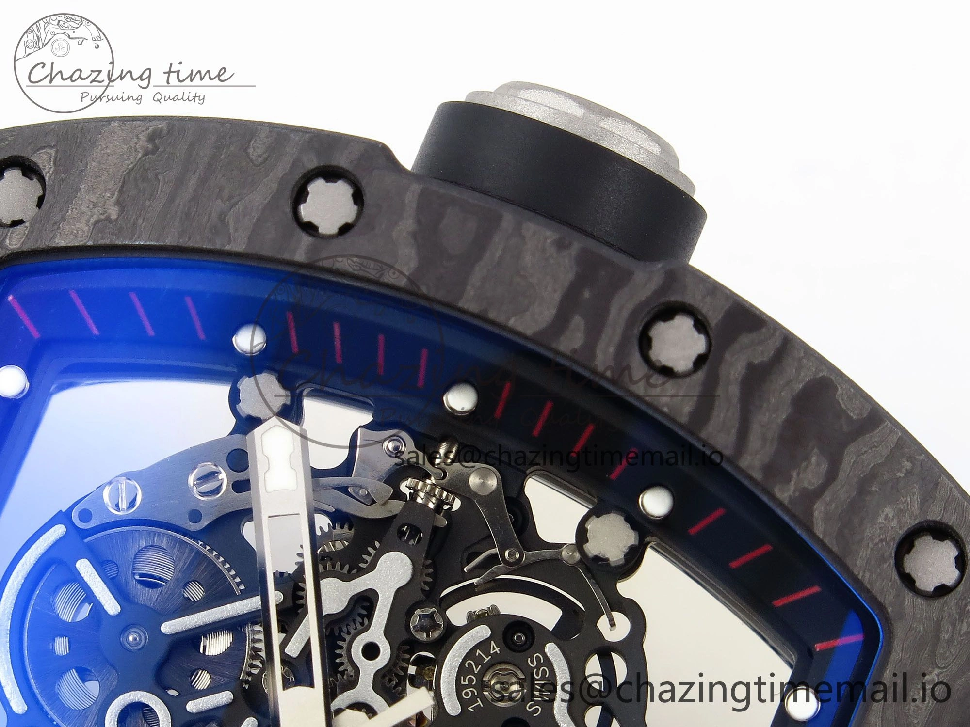 RM055 NTPT Ti ZF 1:1 Best Edition Black Bezel Black Crown on Rubber Strap RMUL2 Super Clone