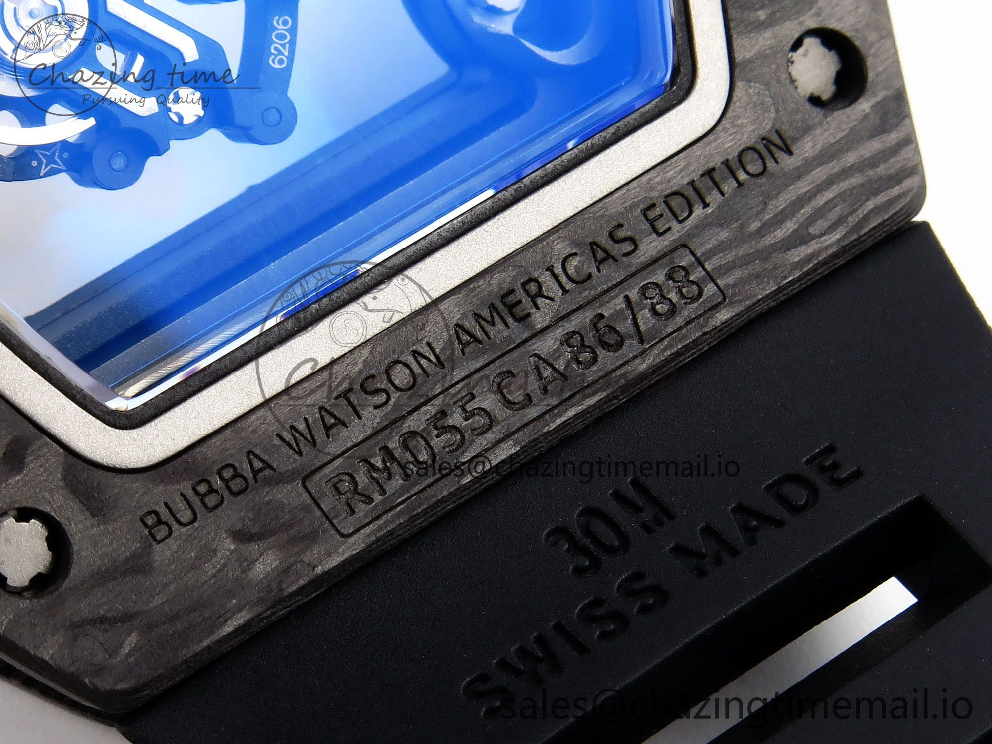 RM055 NTPT Ti ZF 1:1 Best Edition Black Bezel Black Crown on Rubber Strap RMUL2 Super Clone