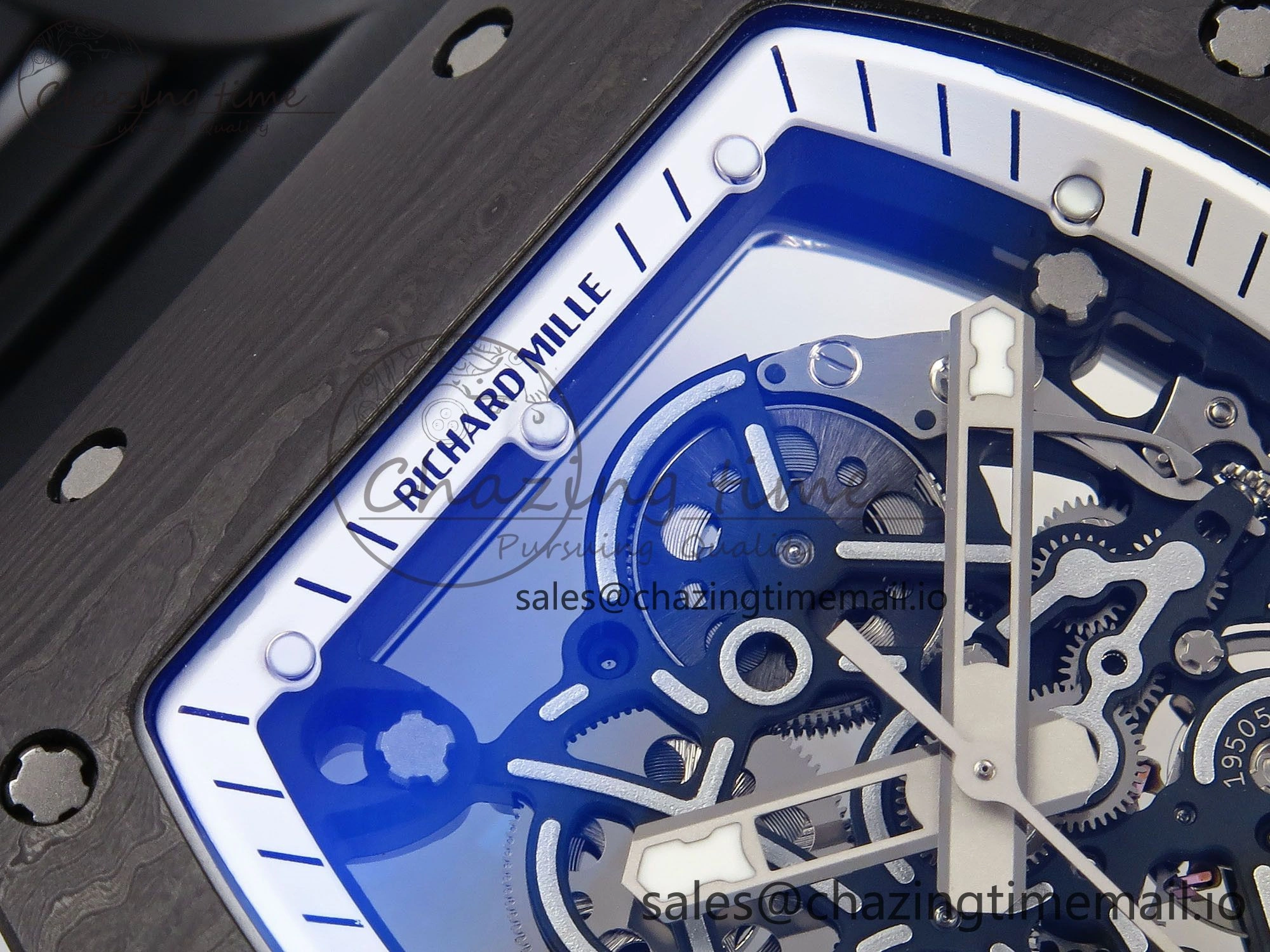 RM055 NTPT Ti ZF 1:1 Best Edition White Bezel Black Crown on Rubber Strap RMUL2 Super Clone