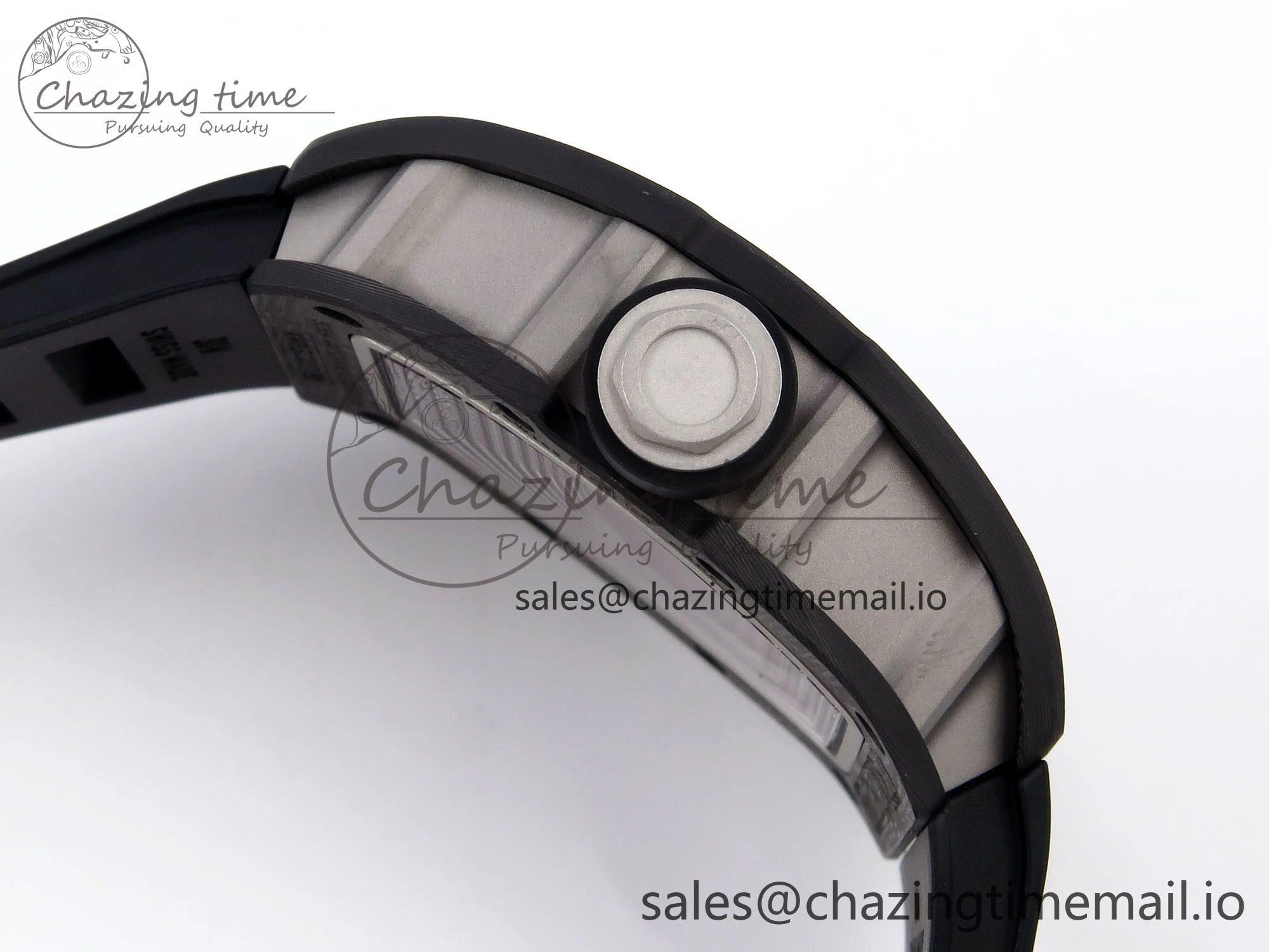 RM055 NTPT Ti ZF 1:1 Best Edition White Bezel Black Crown on Rubber Strap RMUL2 Super Clone