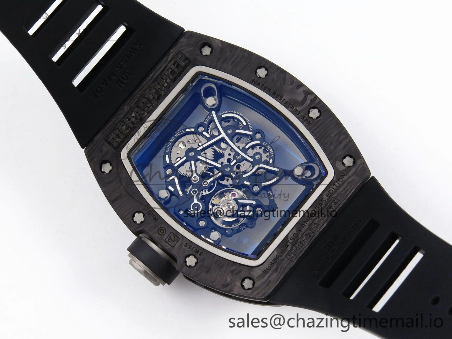 RM055 NTPT Ti ZF 1:1 Best Edition White Bezel Black Crown on Rubber Strap RMUL2 Super Clone
