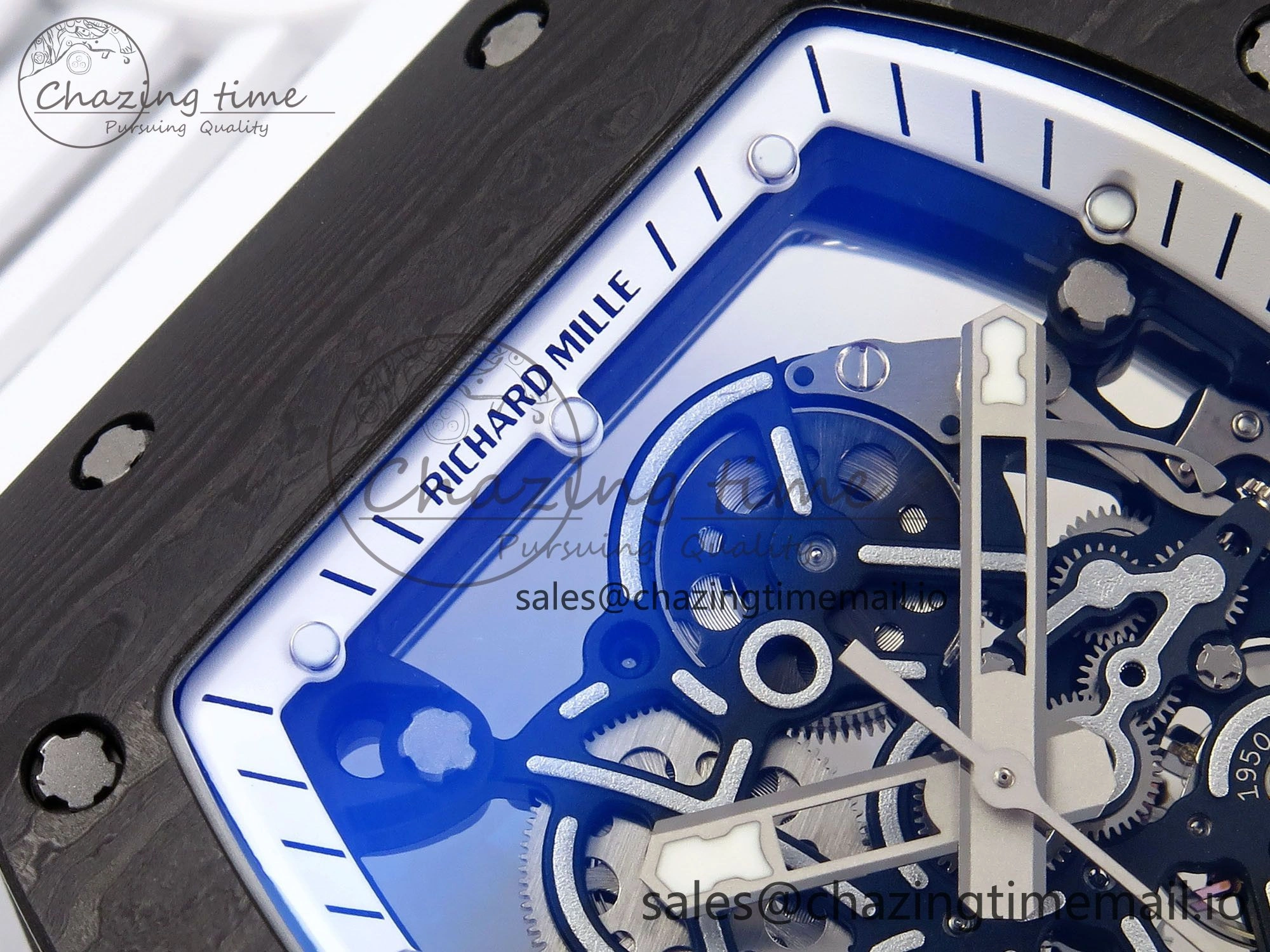 RM055 NTPT Ti ZF 1:1 Best Edition White Bezel White Crown on Rubber Strap RMUL2 Super Clone