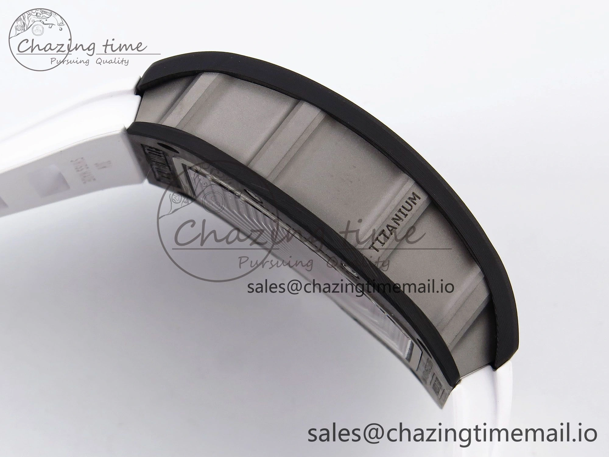 RM055 NTPT Ti ZF 1:1 Best Edition White Bezel White Crown on Rubber Strap RMUL2 Super Clone