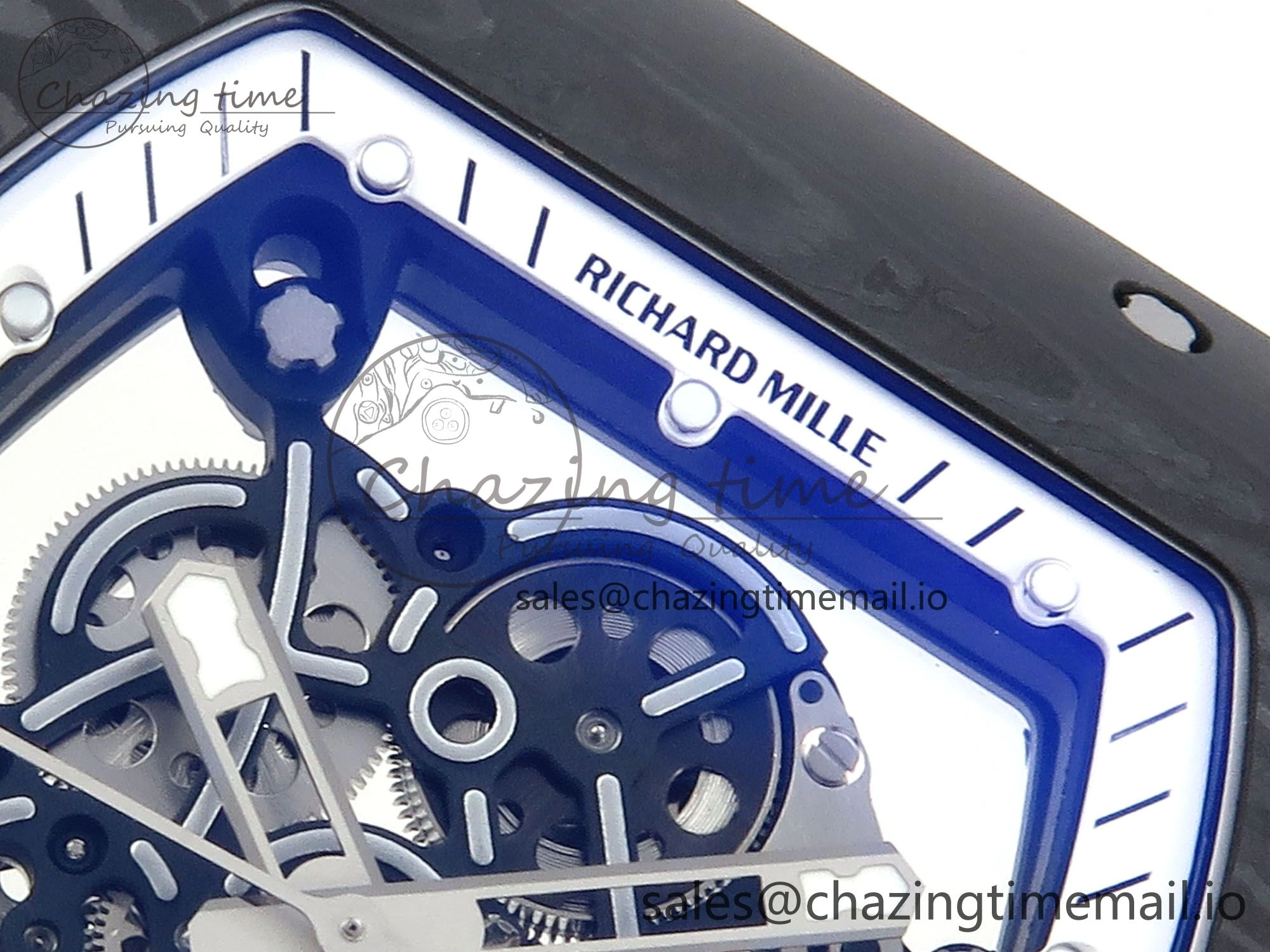 RM055 NTPT Ti ZF 1:1 Best Edition White Bezel White Crown on Shark Rubber Strap RMUL2 Super Clone