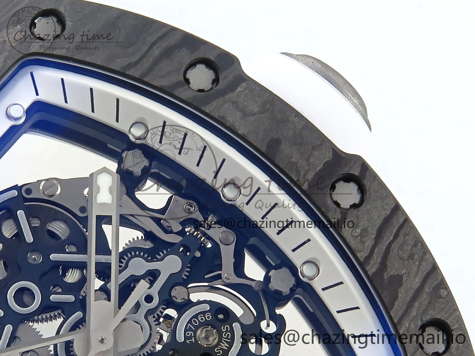 RM055 NTPT Ti ZF 1:1 Best Edition White Bezel White Crown on Shark Rubber Strap RMUL2 Super Clone