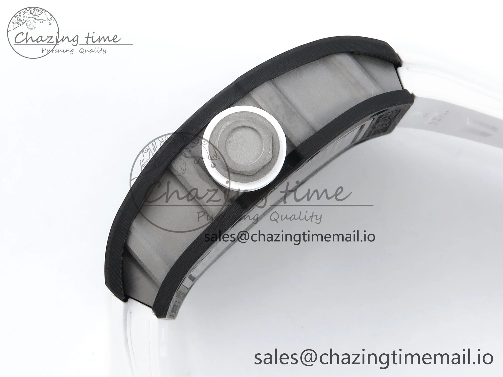 RM055 NTPT Ti ZF 1:1 Best Edition White Bezel White Crown on Shark Rubber Strap RMUL2 Super Clone