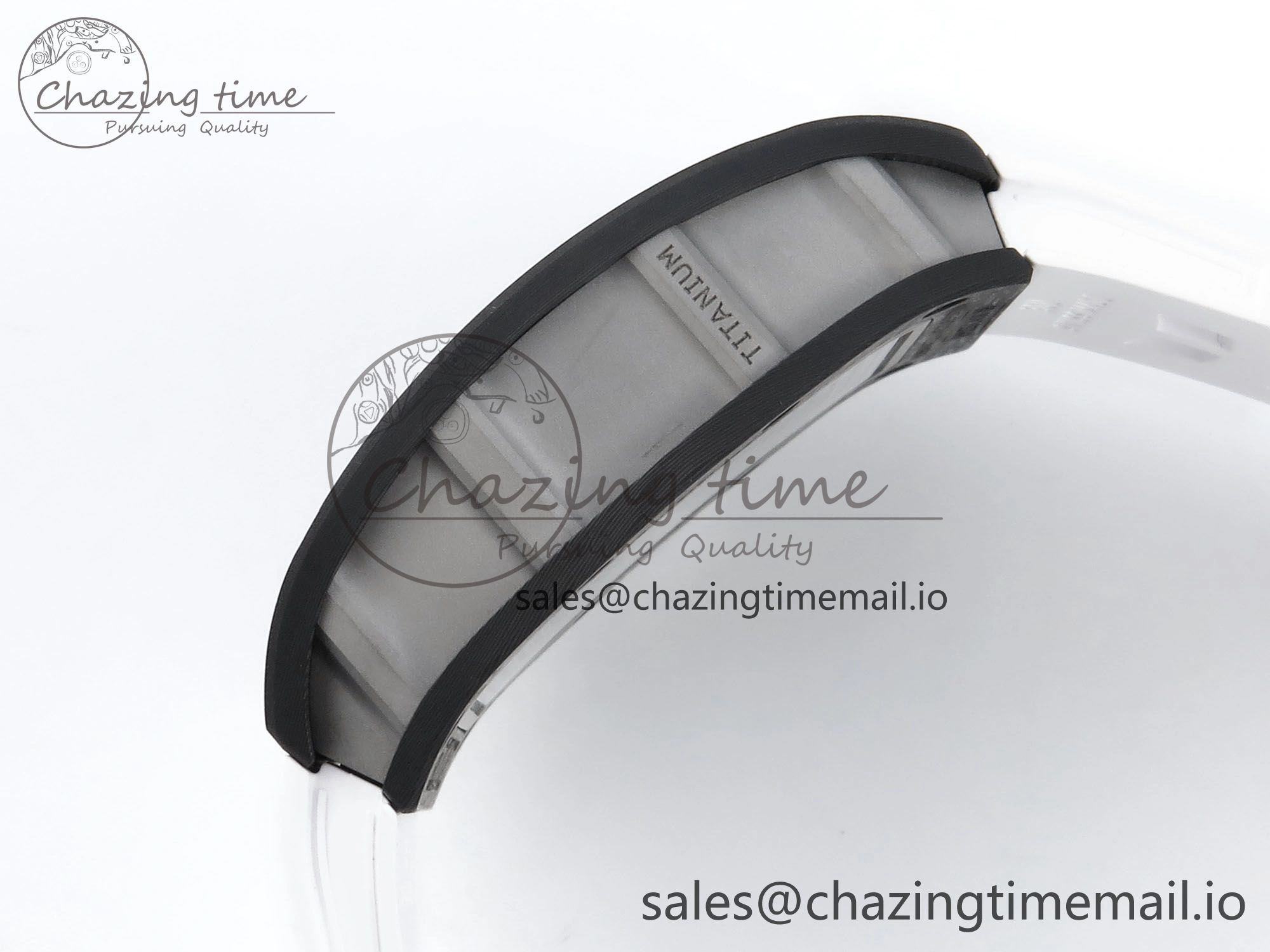 RM055 NTPT Ti ZF 1:1 Best Edition White Bezel White Crown on Shark Rubber Strap RMUL2 Super Clone