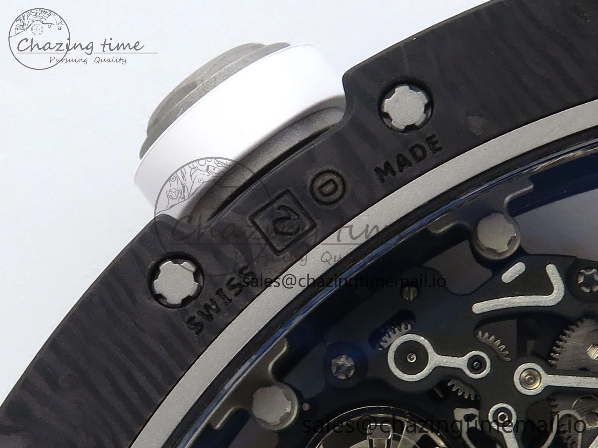 RM055 NTPT Ti ZF 1:1 Best Edition White Bezel White Crown on Shark Rubber Strap RMUL2 Super Clone