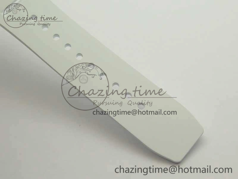 RM055 Real All White Ceramic KVF Best Edition Skeleton Dial Red On Rubber Strap MIYOTA8215 V2