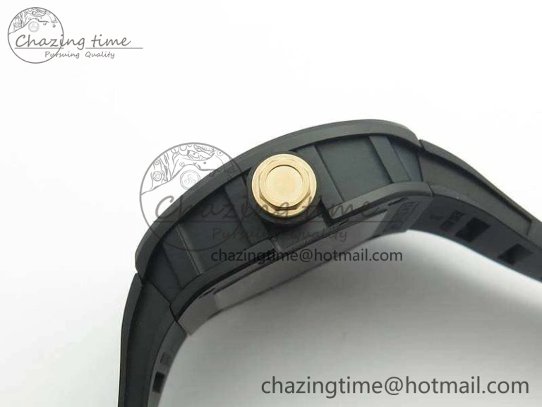 RM055 Real Ceramic Case KVF Best Edition Skeleton Dial RG Crown On Rubber Strap MIYOTA8215