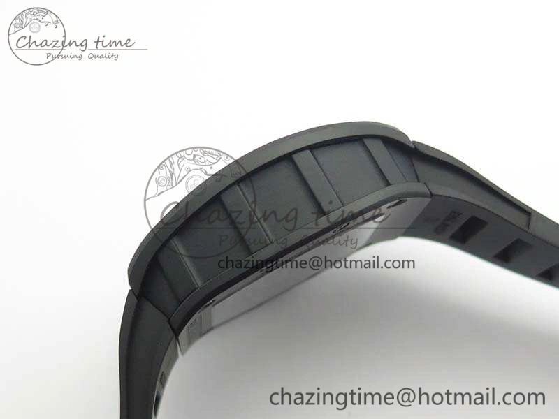 RM055 Real Ceramic Case KVF Best Edition Skeleton Dial RG Crown On Rubber Strap MIYOTA8215