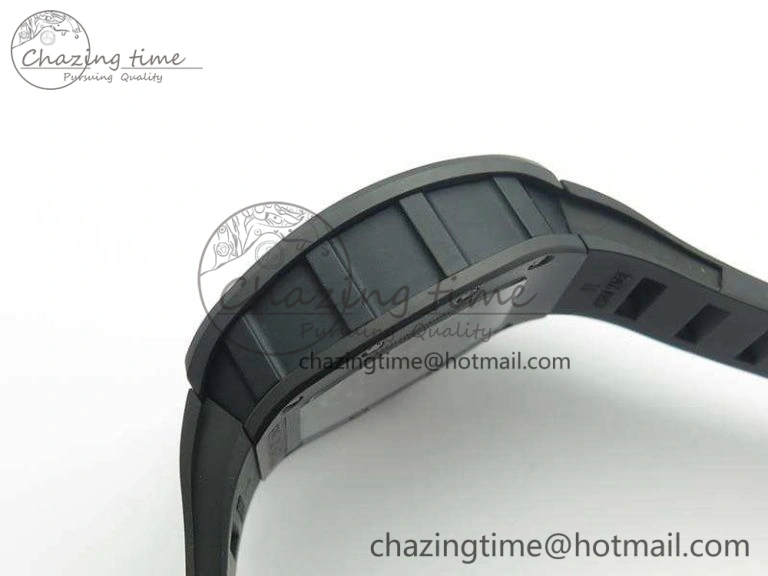 RM055 Real Ceramic Case KVF Best Edition Skeleton Dial Red Crown On Rubber Strap MIYOTA8215