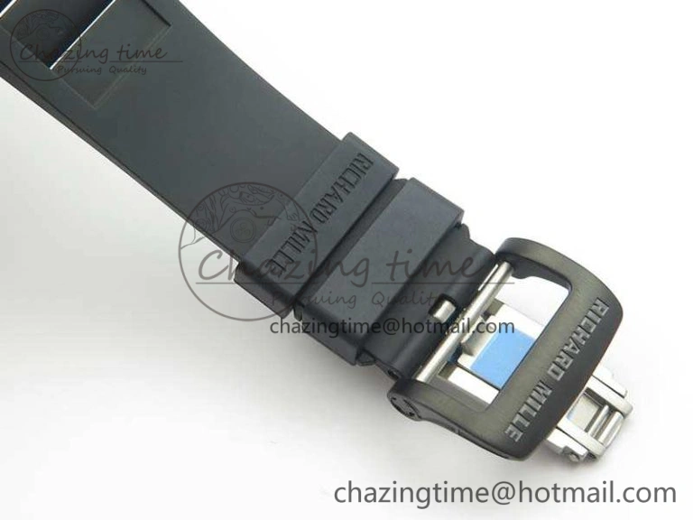 RM055 Real Ceramic Case KVF Best Edition Skeleton Dial Red Crown On Rubber Strap MIYOTA8215