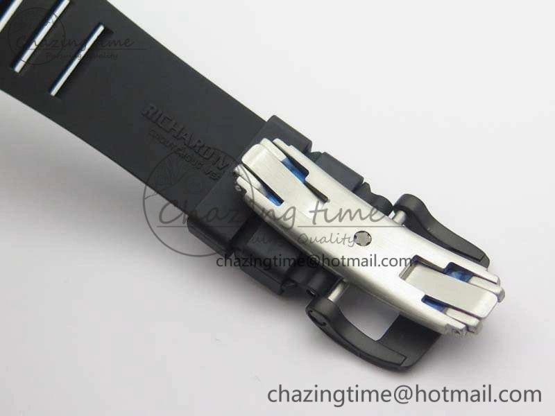 RM055 Real Ceramic Case KVF Best Edition Skeleton Dial Red Crown On Rubber Strap MIYOTA8215