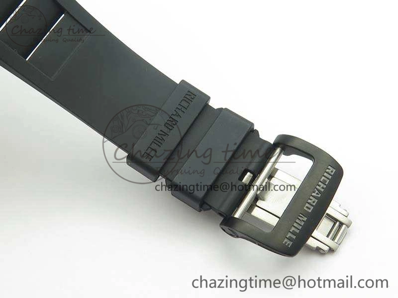 RM055 Real Ceramic Case KVF Best Edition Skeleton Dial White Inner Bezel On Rubber Strap MIYOTA8215