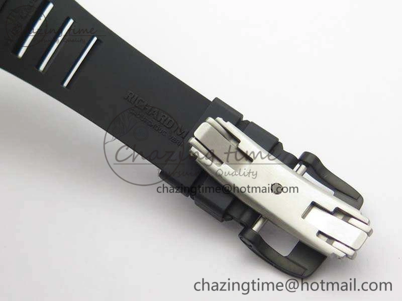 RM055 Real Ceramic Case KVF Best Edition Skeleton Dial White Inner Bezel On Rubber Strap MIYOTA8215