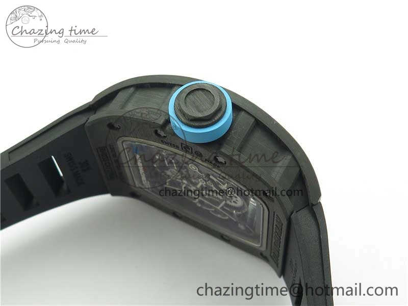 RM055 Real NTPT ZF 1:1 Best Edition Skeleton Dial on Black Rubber Strap SEIKO Movement