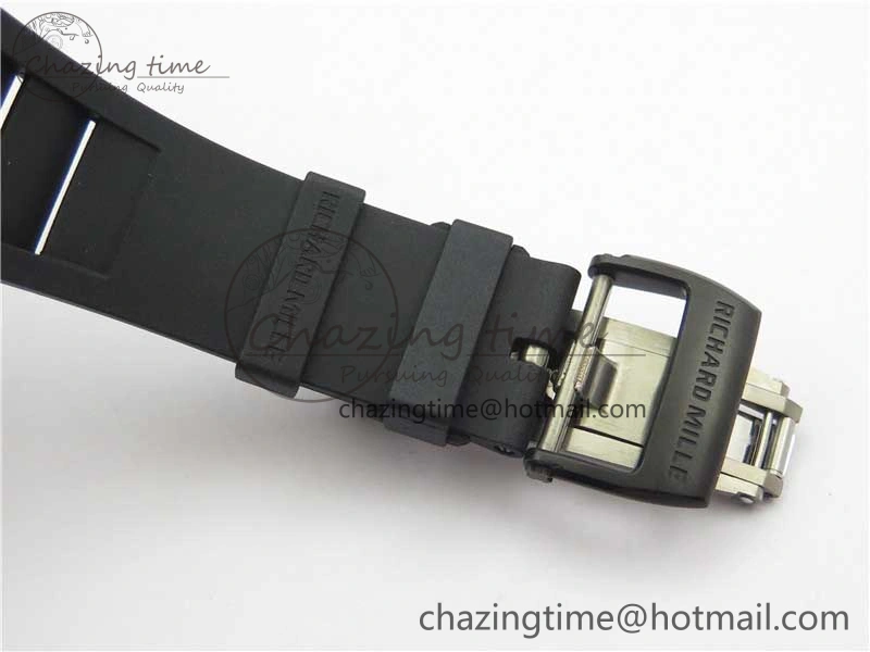 RM055 Real NTPT ZF 1:1 Best Edition Skeleton Dial on Black Rubber Strap SEIKO Movement