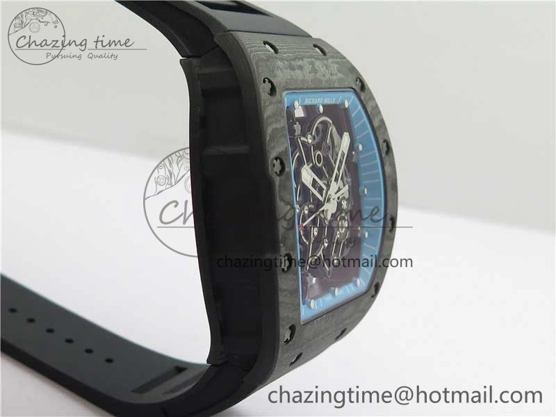 RM055 Real NTPT ZF 1:1 Best Edition Skeleton Dial on Black Rubber Strap SEIKO Movement