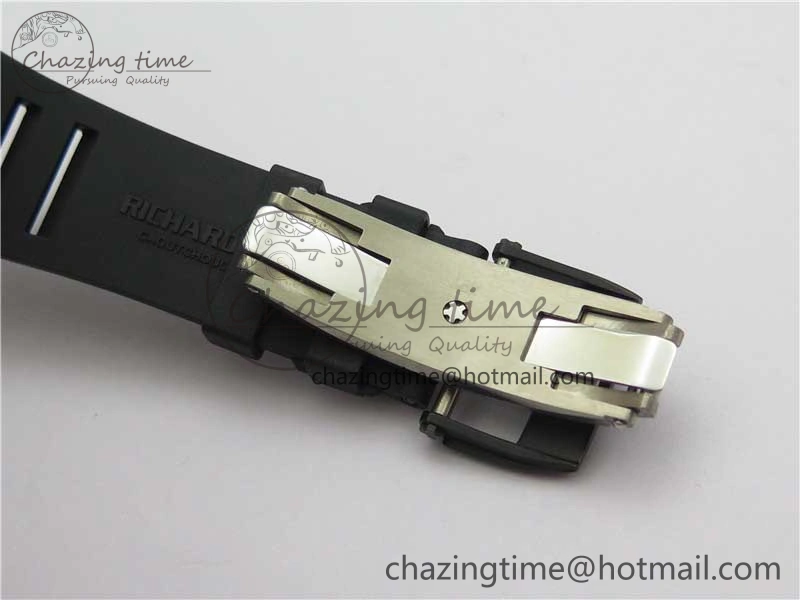 RM055 Real NTPT ZF 1:1 Best Edition Skeleton Dial on Black Rubber Strap SEIKO Movement