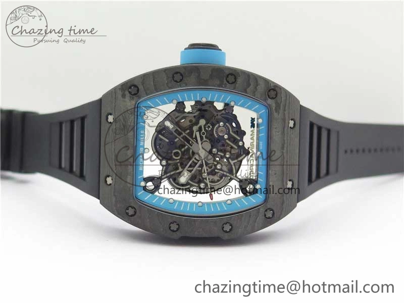 RM055 Real NTPT ZF 1:1 Best Edition Skeleton Dial on Black Rubber Strap SEIKO Movement