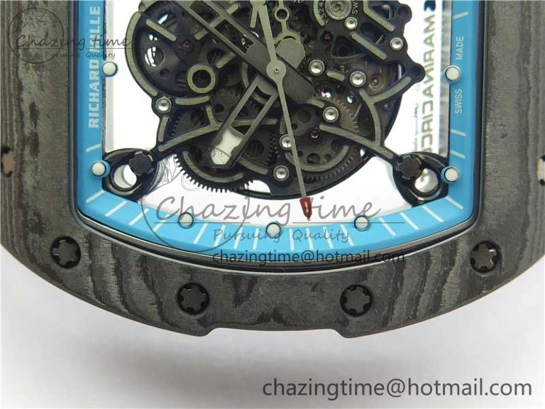 RM055 Real NTPT ZF 1:1 Best Edition Skeleton Dial on Black Rubber Strap SEIKO Movement